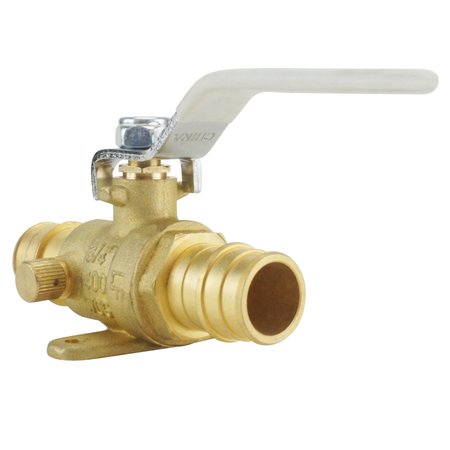 Apollo Expansion Pex 3/4 in. Brass PEX-A Barb Ball Valve with Drain and Mounting Pad EPXV34WD